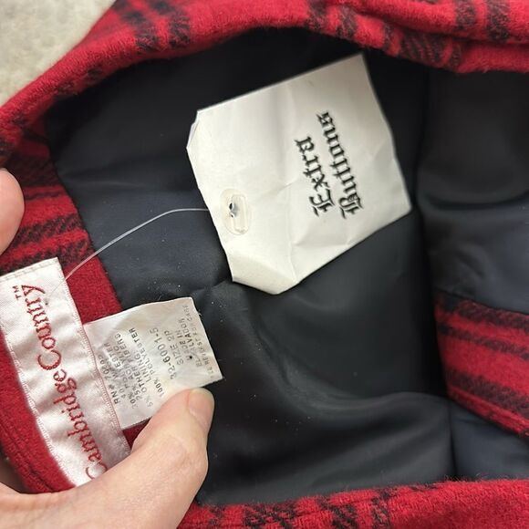 NWT Red tartan plaid wrap skirt wool fringe 2P petite - Picture 6 of 6